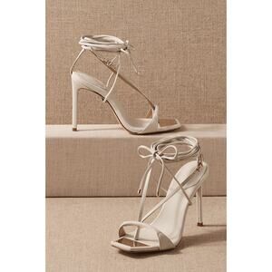 Schutz Women's Vikki Leather Ankle Tie Strappy High Heels, Size 6B, In Off White